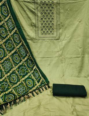 Pista Coco silk blend Sequins Work Unstitched Dress Material 2