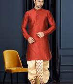 Men's sky blue plain dhoti kurta