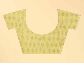 Silk Land  Yellow  Printed Cotton Blend Saree  5