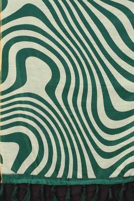 Silk Land  Green  Printed Cotton Blend Saree  3