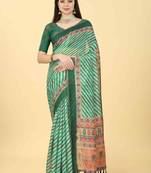 Silk Land  Multicolored Printed Cotton Blend Saree 
