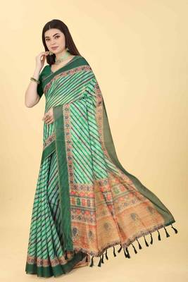 Silk Land  Multicolored Printed Cotton Blend Saree  2