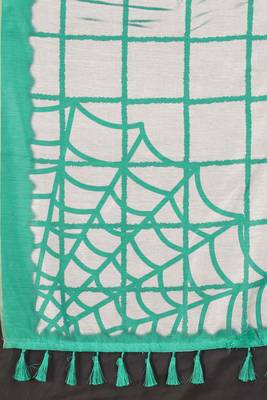 Silk Land  Green  Dyed Cotton Blend Saree  3