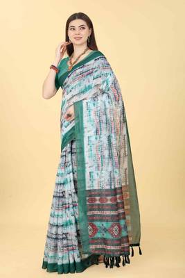 Silk Land  Multicolored Dyed Cotton Blend Saree  2