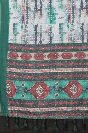 Silk Land  Multicolored Dyed Cotton Blend Saree 