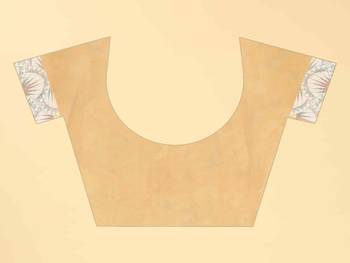 Silk Land  Peach  Printed Cotton Blend Saree  5
