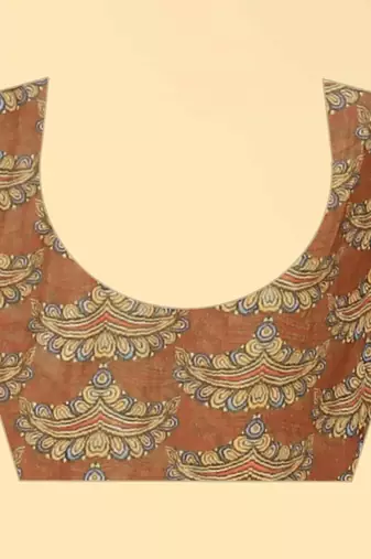 Silk Land  Blue  Printed Cotton Blend Saree 