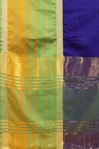 Silk Land  Blue  Solid Art Silk Saree 