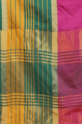Silk Land  Pink  Solid Art Silk Saree  3