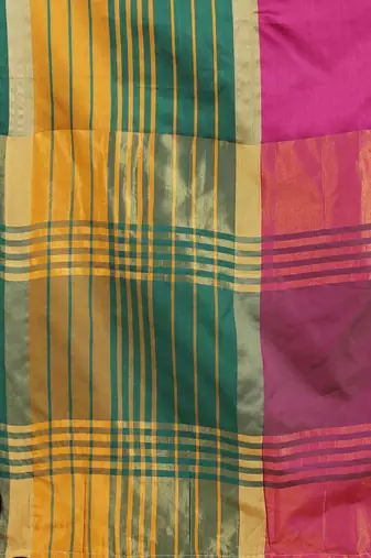 Silk Land  Pink  Solid Art Silk Saree 