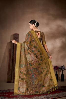 Silk Land  Multicolored Printed Cotton Blend Saree  2