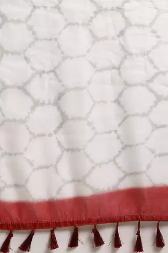 Silk Land  White  Printed Organza Saree 