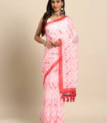 Silk Land  Pink  Printed Organza Saree 