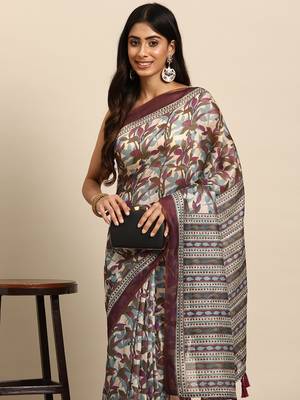 Silk Land  Multicolored  Printed Organza Saree  2