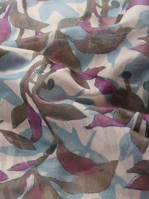 Silk Land  Multicolored  Printed Organza Saree  3