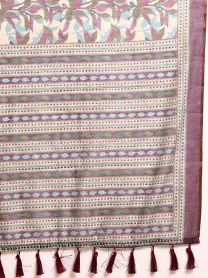 Silk Land  Multicolored  Printed Organza Saree  5