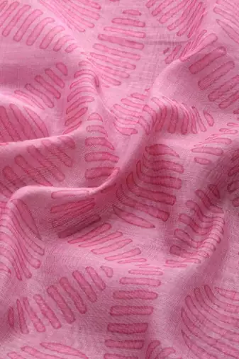 Silk Land  Pink  Kalamkari Cotton Blend Saree 