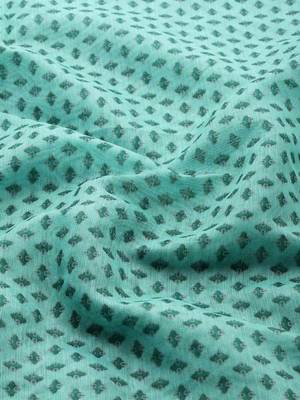Silk Land  Teal  Kalamkari Cotton Blend Saree  3