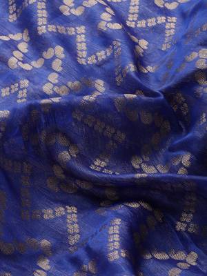 Silk Land  Navy Blue  Woven Design Silk Blend Saree  3