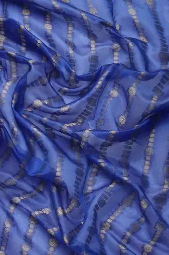 Silk Land  Blue  Woven Design Art Silk Saree 
