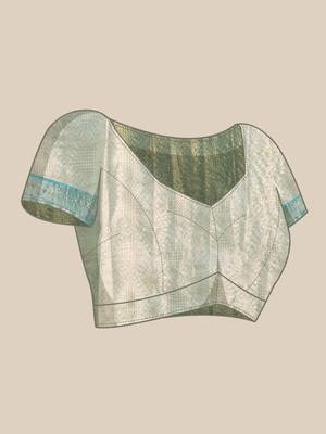 Silk Land  Beige  Woven Design Silk Blend Saree  4