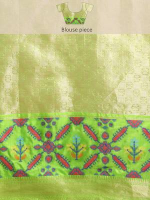 Silk Land  Grey  Woven Design Silk Blend Saree  4