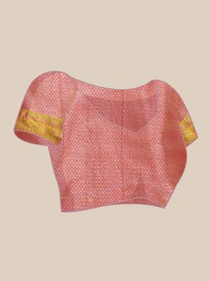 Silk Land  Pink  Woven Design Tissue Saree  4