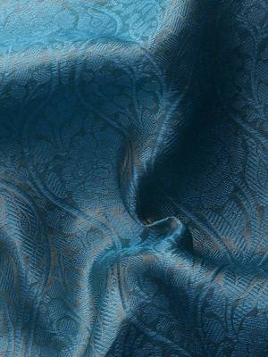 Silk Land  Teal  Woven Design Tissue Saree  3
