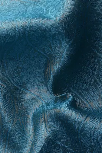 Silk Land  Teal  Woven Design Tissue Saree 