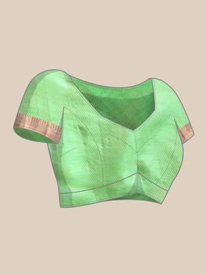 Silk Land  Green  Woven Design Tissue Saree  4