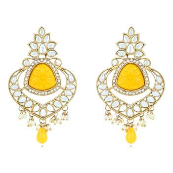 traditional pearl kundan & stone jewellery necklace set with maang tikka 3