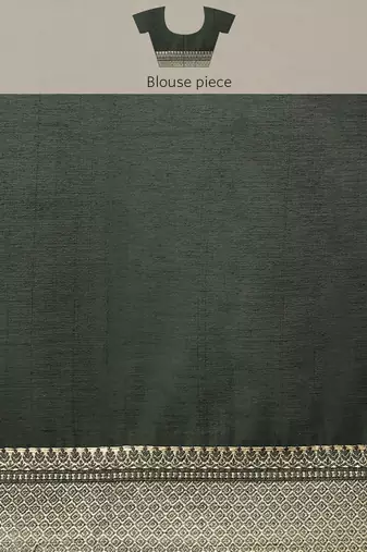 Silk Land  Green  Embroidered Cotton Blend Saree 
