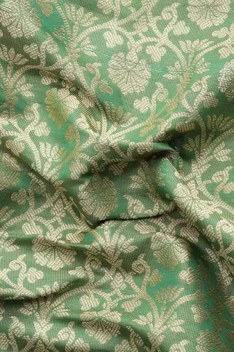 Silk Land  Green  Woven Design Brocade Saree 