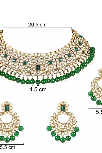 traditional pearl kundan choker jewellery necklace set with maang tikka for women and girls 