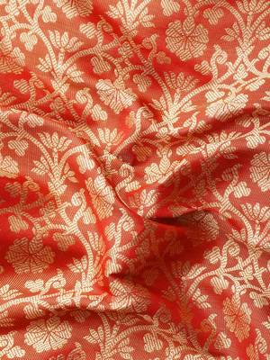 Silk Land  Red  Woven Design Brocade Saree  3