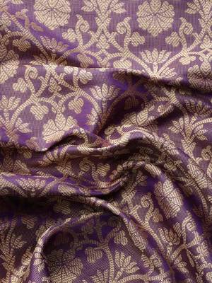 Silk Land  Purple  Woven Design Brocade Saree  5