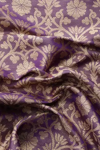 Silk Land  Purple  Woven Design Brocade Saree 