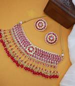 traditional kundan & pearl choker necklace set
