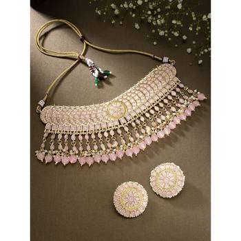 traditional kundan & pearl choker necklace set 1