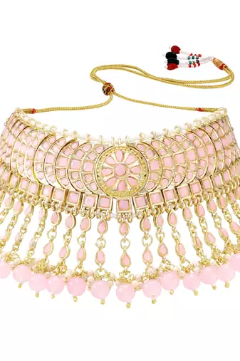 traditional kundan & pearl choker necklace set
