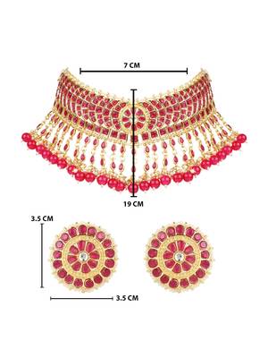 traditional kundan & pearl choker necklace set 4