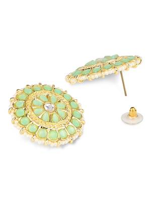 traditional kundan & pearl choker necklace set for women/girls  4