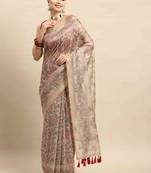 Silk Land  Multicolored  Printed Cotton Blend Saree 