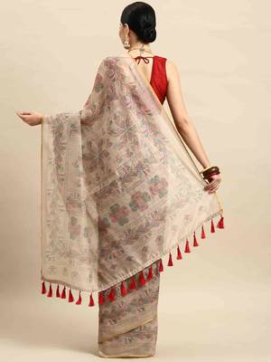 Silk Land  Multicolored  Printed Cotton Blend Saree  2