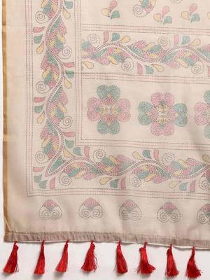 Silk Land  Multicolored  Printed Cotton Blend Saree  5