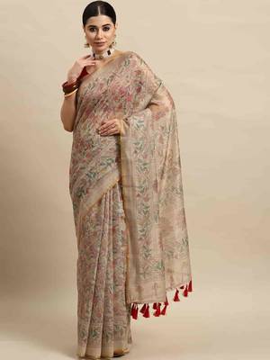Silk Land  Multicolored  Printed Cotton Blend Saree  1