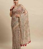 Silk Land  Multicolored  Printed Cotton Blend Saree 