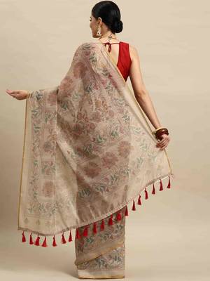 Silk Land  Multicolored  Printed Cotton Blend Saree  2