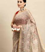 Silk Land  Multicolored  Printed Cotton Blend Saree 