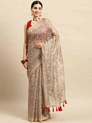 Silk Land  Multicolored  Printed Cotton Blend Saree  2